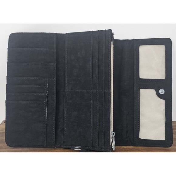 Kipling Teddi Wallet Black Organizer Snap Credit Card Trifold Continental 7.5x4" - Picture 4 of 16